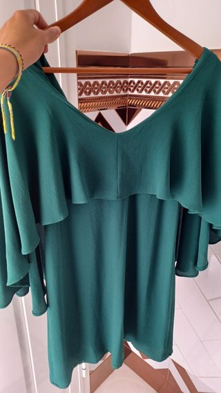 Vestido verde botella talla S