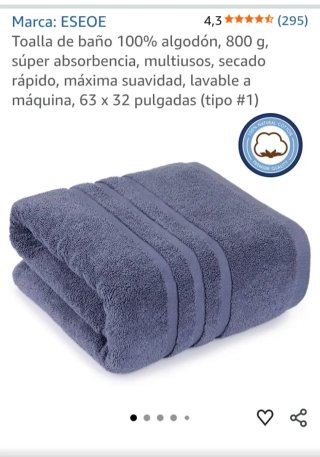Toalla de Baño ESEOE 100% Algodón 800g