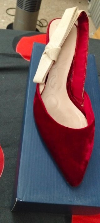 Sandalias Mango Talla 37 Terciopelo Rojo