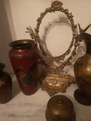 Lote 3 Jarrones Bronce India