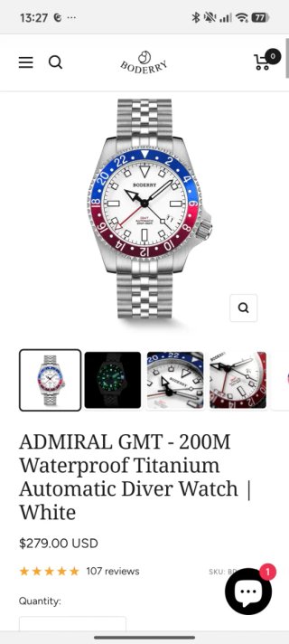 Orologio BODERRY GMT Automatico Titanio
