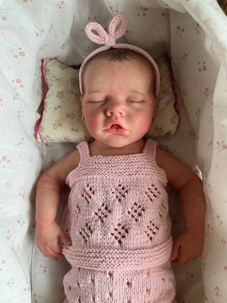 Conjunto Reborn Rosa Tejido