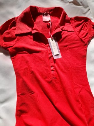 Polo Kaos  manica corta rosso nuovo con cartellino