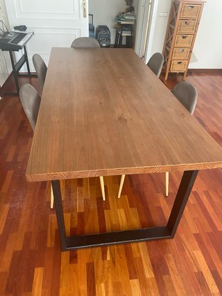 Mesa Comedor Madera 200x90 + 5 sillas