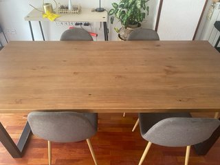 Mesa Comedor Madera 200x90 + 5 sillas