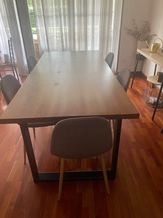 Mesa Comedor Madera 200x90 + 5 sillas