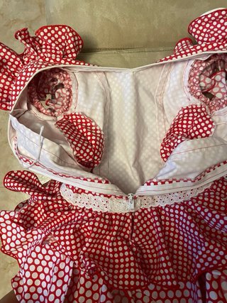 Traje Sevillanas Aires de Feria Rojo/Blanco