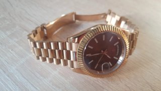 Reloj Oro Rosa y cara Marrón
