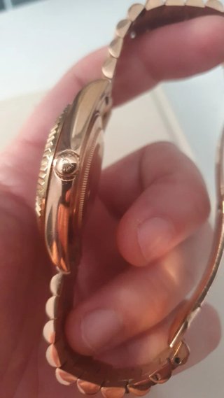 Reloj Oro Rosa y cara Marrón