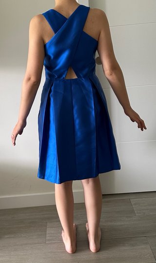 Vestido fiesta azul eléctrico corto