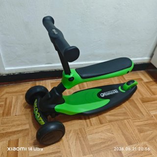 Bici de aprendizaje verde mas patinete