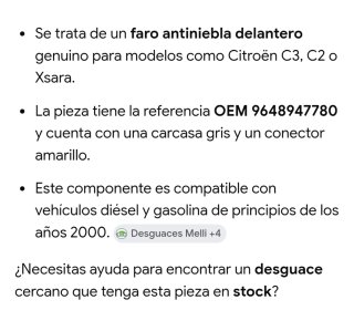 Faros Antiniebla Delanteros Citroen Xsara
