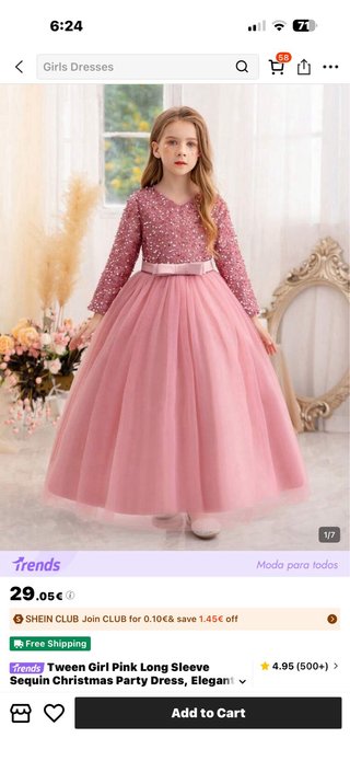 Vestido azul de fiesta con lentejuelas