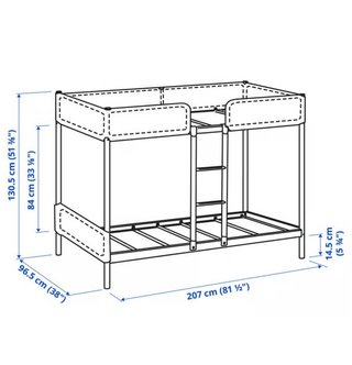 Litera Ikea TUFFING gris oscuro 90x200