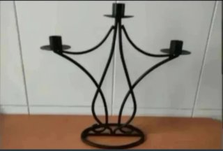 Candelabro forja negro 3 velas