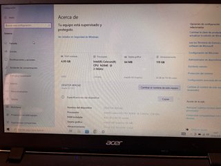 Acer ES1 SSD Portátil Negro