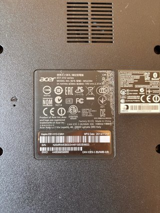 Acer ES1 SSD Portátil Negro