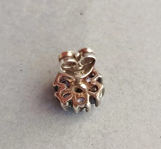 Pendientes Plata Flor Circonitas Moradas