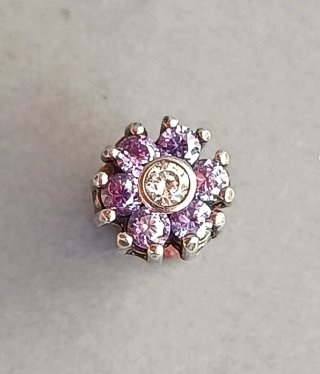 Pendientes Plata Flor Circonitas Moradas