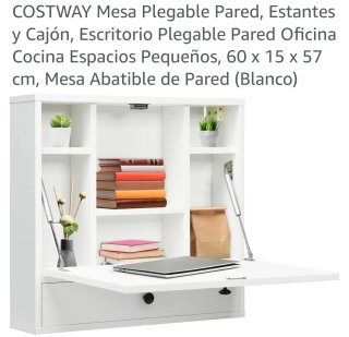 Escritorio Plegable COSTWAY Blanco