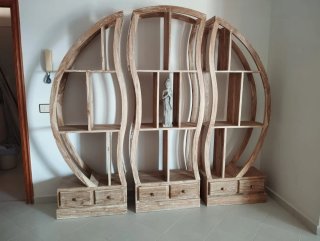 Estantería de madera estilo oriental,balines