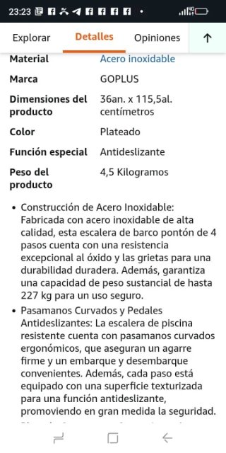 Escalera GOPLUS Acero Inoxidable Piscina