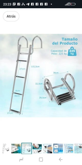Escalera GOPLUS Acero Inoxidable Piscina