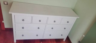 Cómoda Ikea Hemnes de 8 cajones, tinte blanco, 160