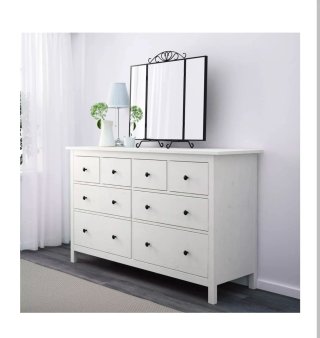 Cómoda Ikea Hemnes de 8 cajones, tinte blanco, 160