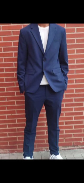 Traje Zara Slim Fit Azul Hombre