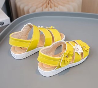 Sandalias niña amarillas con flores talla 25