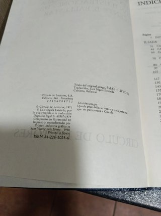 Libro  Homero iliada odisea