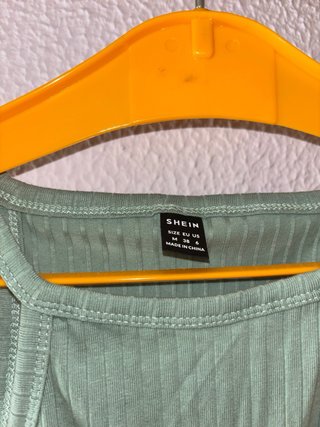 Body canalé verde SHEIN