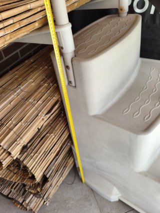 Escalera Piscina Plástico Blanca 4 peldaños