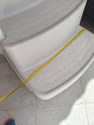 Escalera Piscina Plástico Blanca 4 peldaños