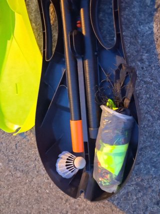 Set de bádminton con raquetas y volante