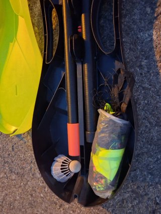 Set de bádminton con raquetas y volante