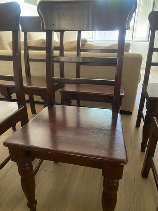 6 Sillas de Madera Maciza Estilo Colonial