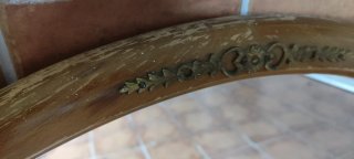 Espejo de mesa antiguo redondo
