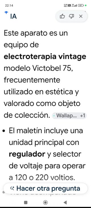 Antiguo aparato electroterapia Victabel 75