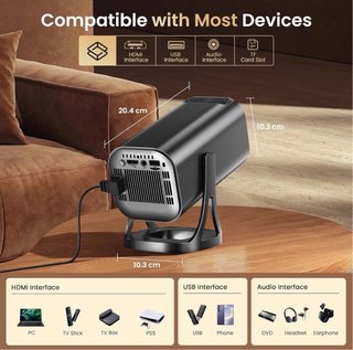 Proyector Finade 4K Ultra HD con WiFi y Bluetooth