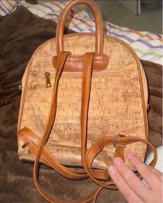 Bolso mujer + toalla beige y marrón