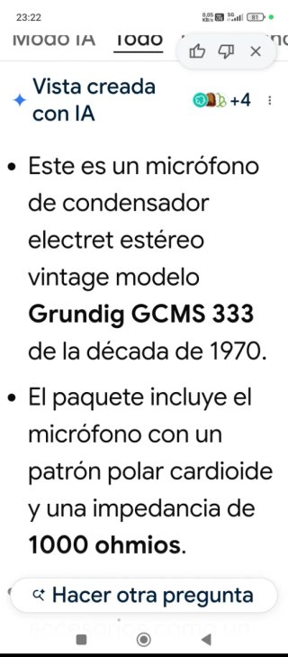 Micrófono Grundig GCMS 333 Vintage