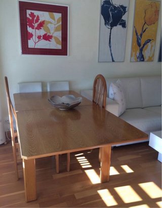 Mesa de comedor de madera maciza + 2 sillas