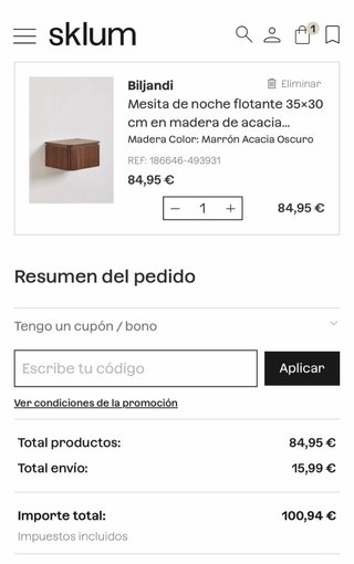 Mesita de noche Sklum NUEVA