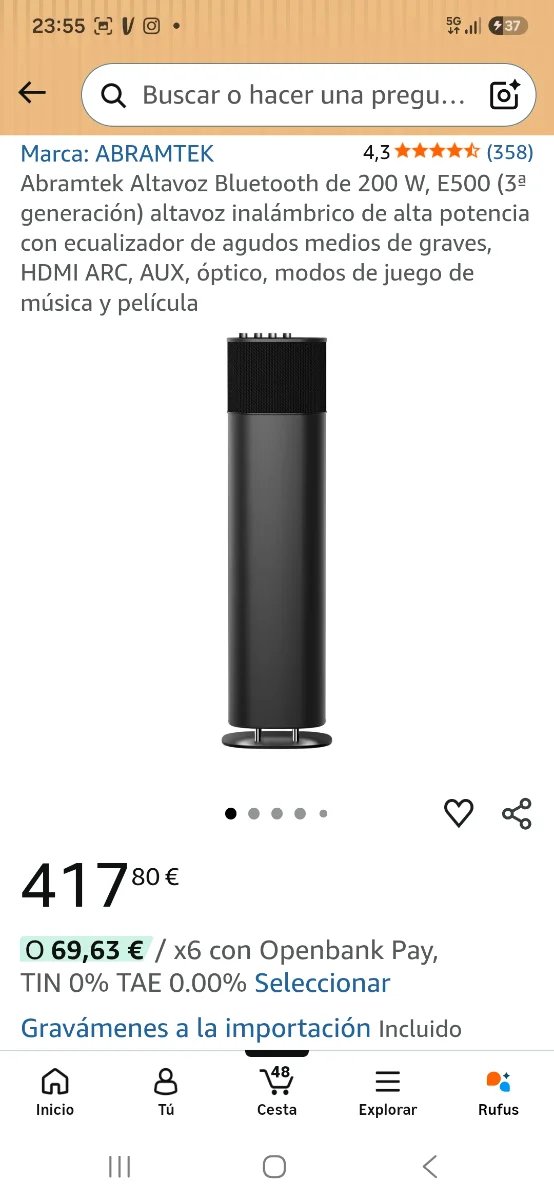 Altavoz Bluetooth Abramtek 200W Negro