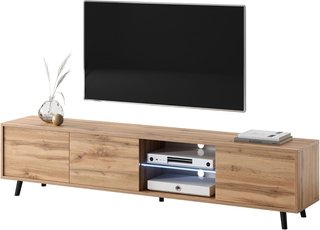 - Mueble TV roble con iluminación LED