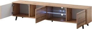 - Mueble TV roble con iluminación LED