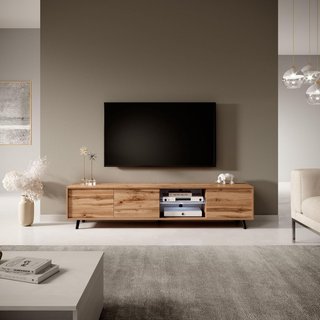 - Mueble TV roble con iluminación LED