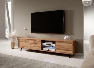 - Mueble TV roble con iluminación LED